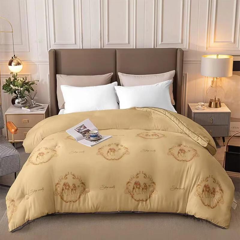OLOEY Thickened Four Seasons Printed Camel Hair Quilt