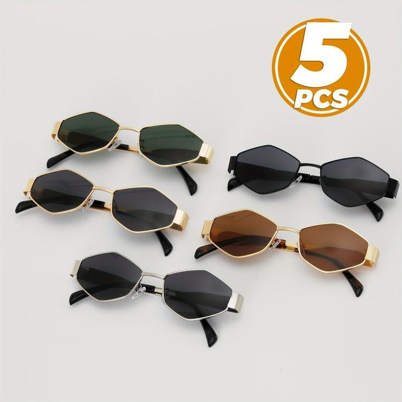 4 Pairs of Women's Metal Fashionable Glasses Men's Classic Retro Trendy Glasses Durable Summer Must-have