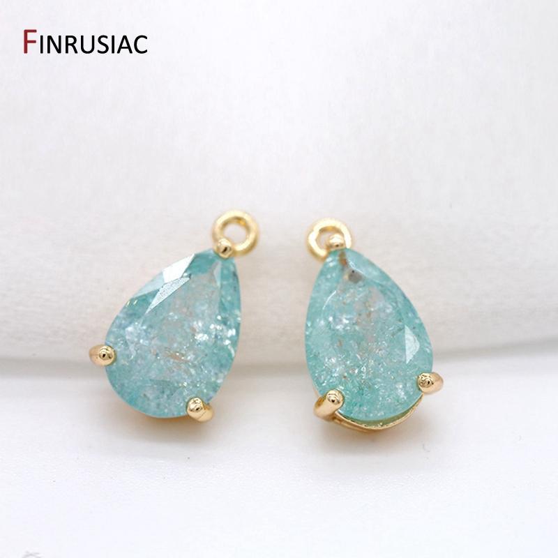 

2025 New Beautiful Zircon Crystal Drop Pendant For Earrings Making Accessories Wholesale 2 pieces светло-зеленый