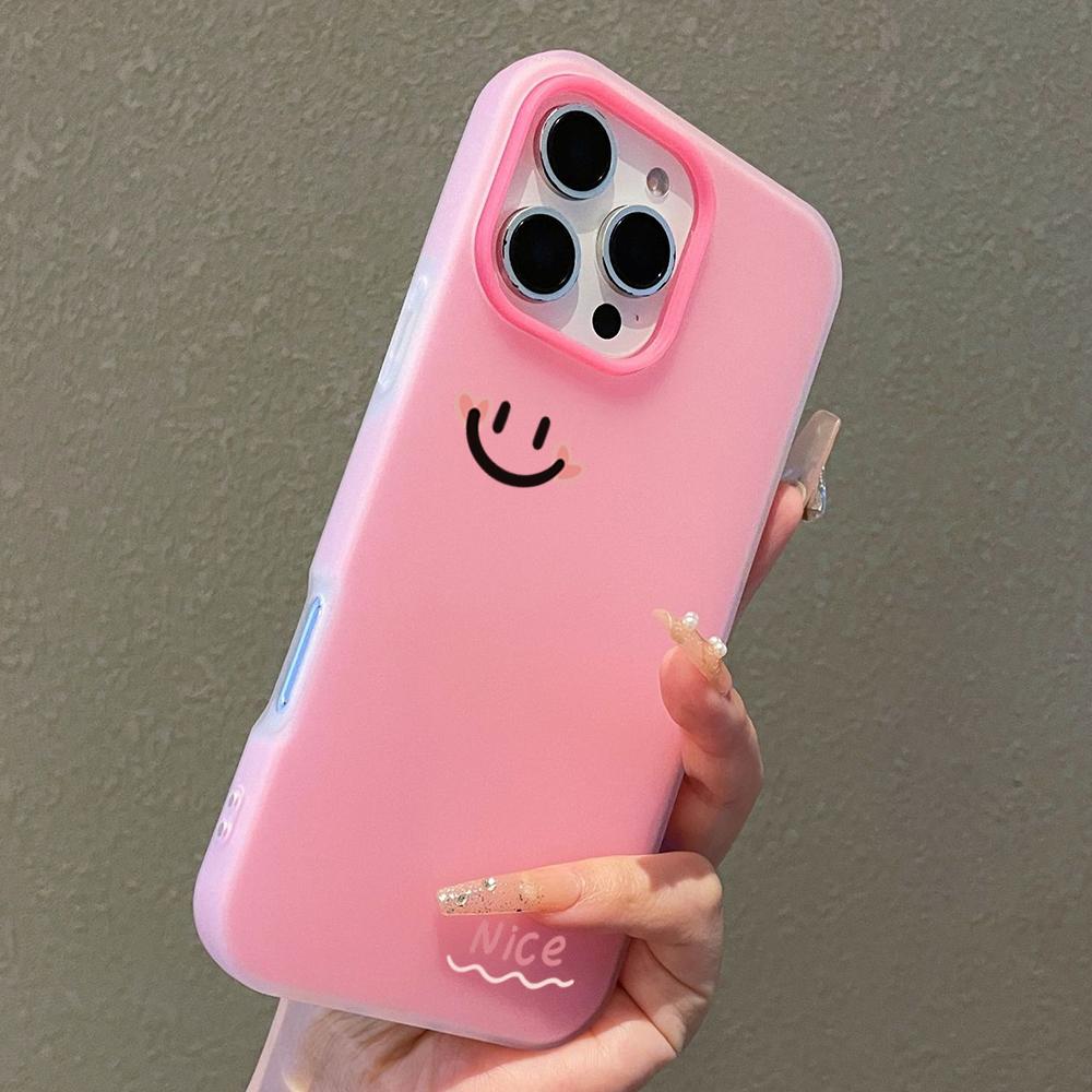 Sweet Blush Smile Face Phone Case For iPhone 17 16 Plus 15 14 11 12 13 Pro Max Air 16E X XS XR 7 8 Plus SE 2022 Protective Cover