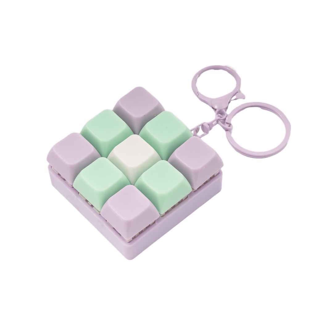 9 Keys Keyboard Fidget Keychain Antistress Keyboard Button Fingertip Key Cap Pendant Stress Relief Toys for Children Adults Gift