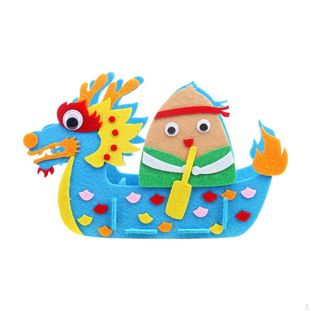 Material Pack Dragon Boat Novelty Art Ornament Handmade Kids Handcraft for Decor