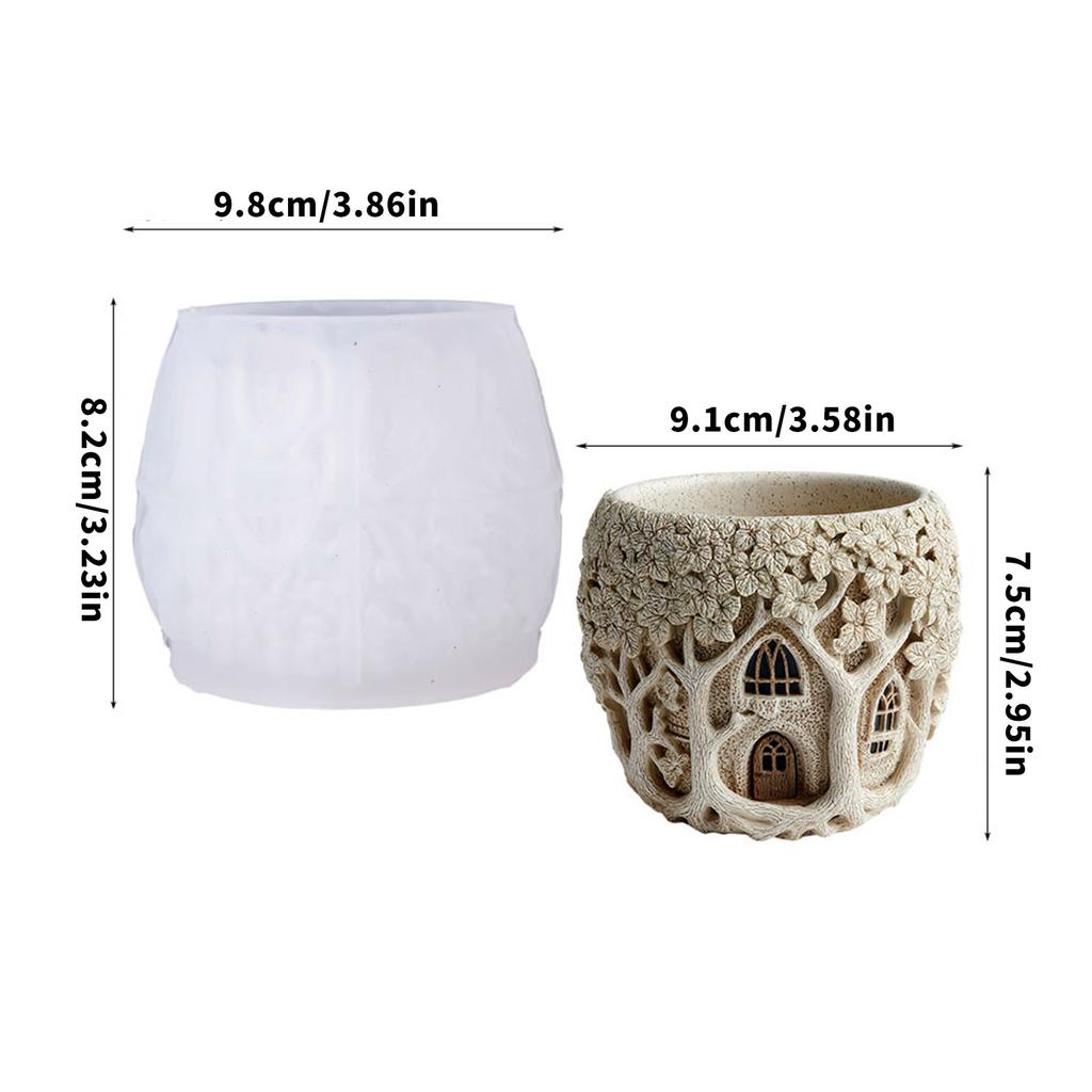 Silicone Flowerpot Molds Small Cottage Silicone Mold Suitable for Making Resin Jewelry and Decorative Plant Pots