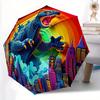 1pc Dinosaur Automatic 8-Rib Windproof Folding Umbrella, Compact Travel Umbrella for All Occasions, Cartoon Portable Compact Umbrella A0823056
