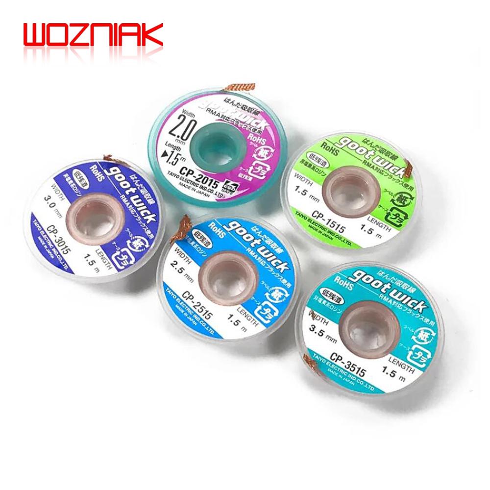 GOOT Original High Quality Desoldering Wick With Braided Copper Wire CP2015 1515 3015 3515 2515 BGA Solder Paste Remover tools