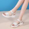 Women's Outdoors fashion trend anti-slip wear-resistant pure black belt soft soled high-heeled sandals White shoes