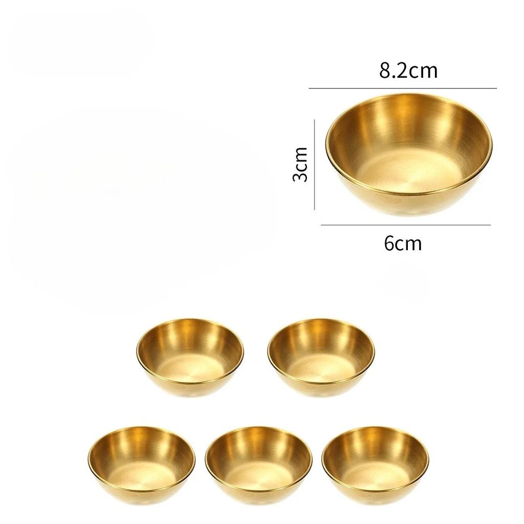 Metal Sauce Bowls Round Stainless Steel Seasoning Dishes Small Sushi Dipping Bowls Prep Appetizer Plates for Kitchen