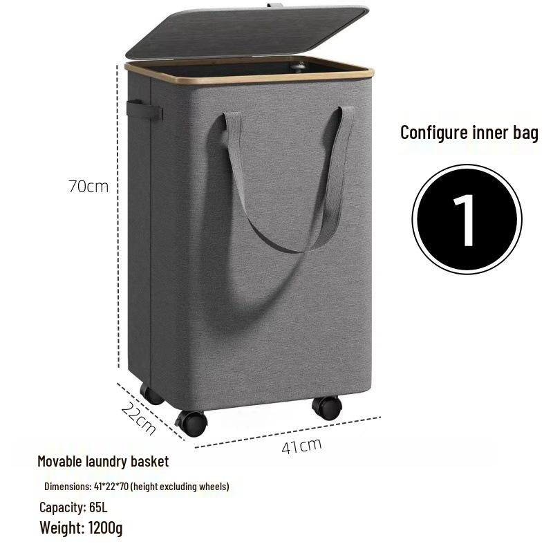Cesta de Lavandería Plegable con Ruedas - Cesto de Gran Capacidad para Ropa y Artículos Varios