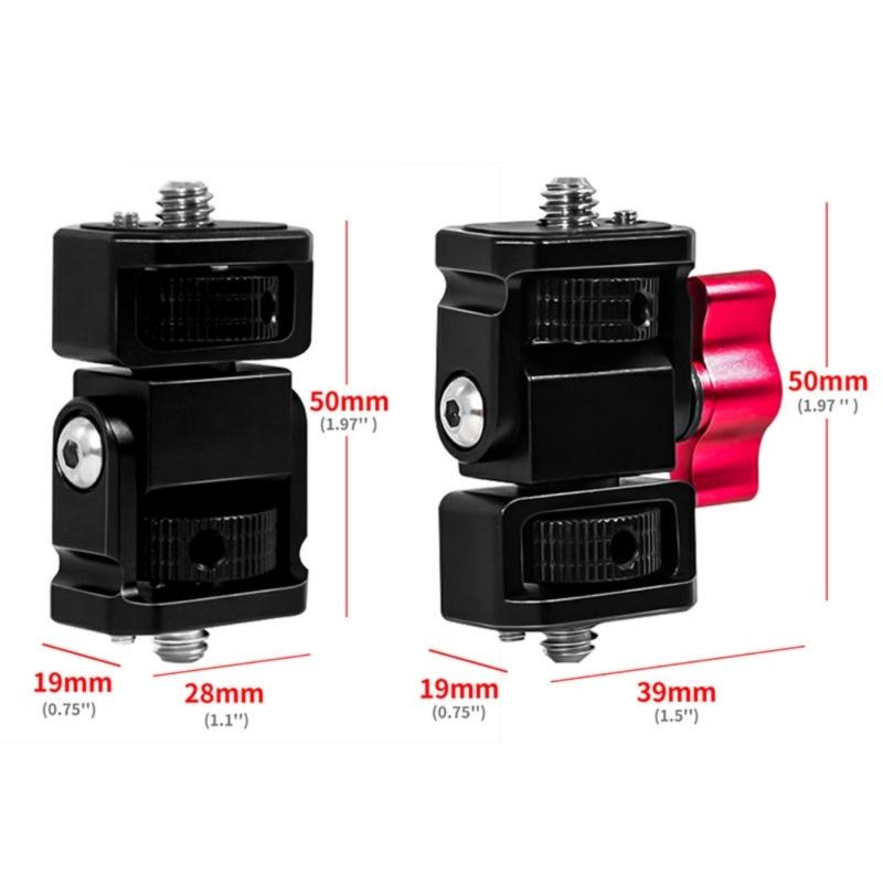180Degree Rotation Tilt Camera Monitors Mount Flash Brackets with 1/4Inch Screw for Tripod Microphone Cameras Gear Use