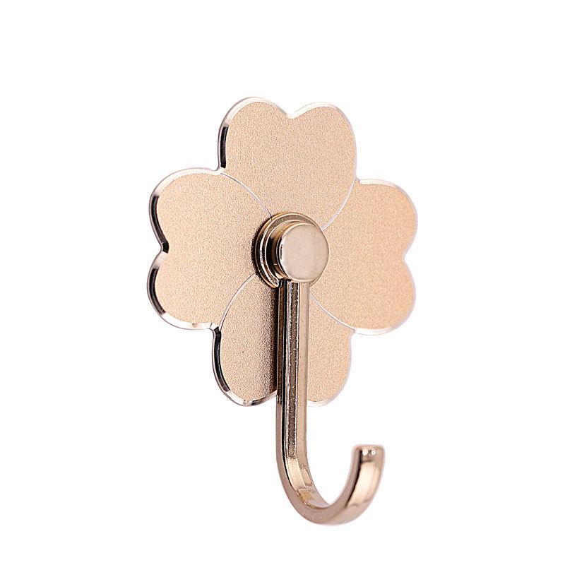 Four-Leaf Clover Adhesive Aluminum Hook for Bathroom & Kitchen Nail-Free Adhesive