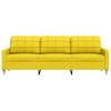Vidaxl Sofa 3-Osobowa, Jasnożółta, 210 Cm, Tapicerowana Tkaniną