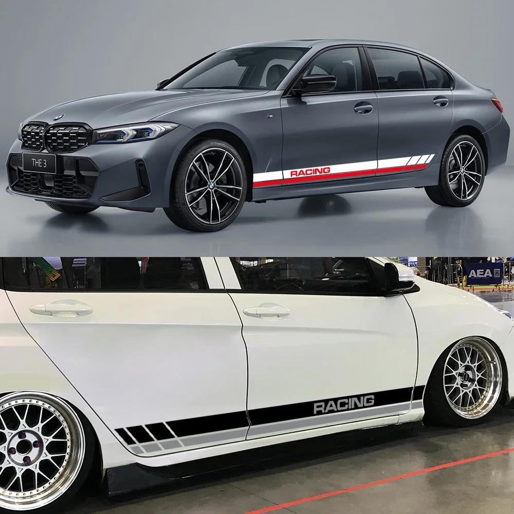 2 ks Samolepky na auto závodní pruhy Vinylové obtisky Vnější doplňky Pro BMW řady 3 E46 E90 F30 E30 E36 M3 E92 F31 G20 E93 F34 G28