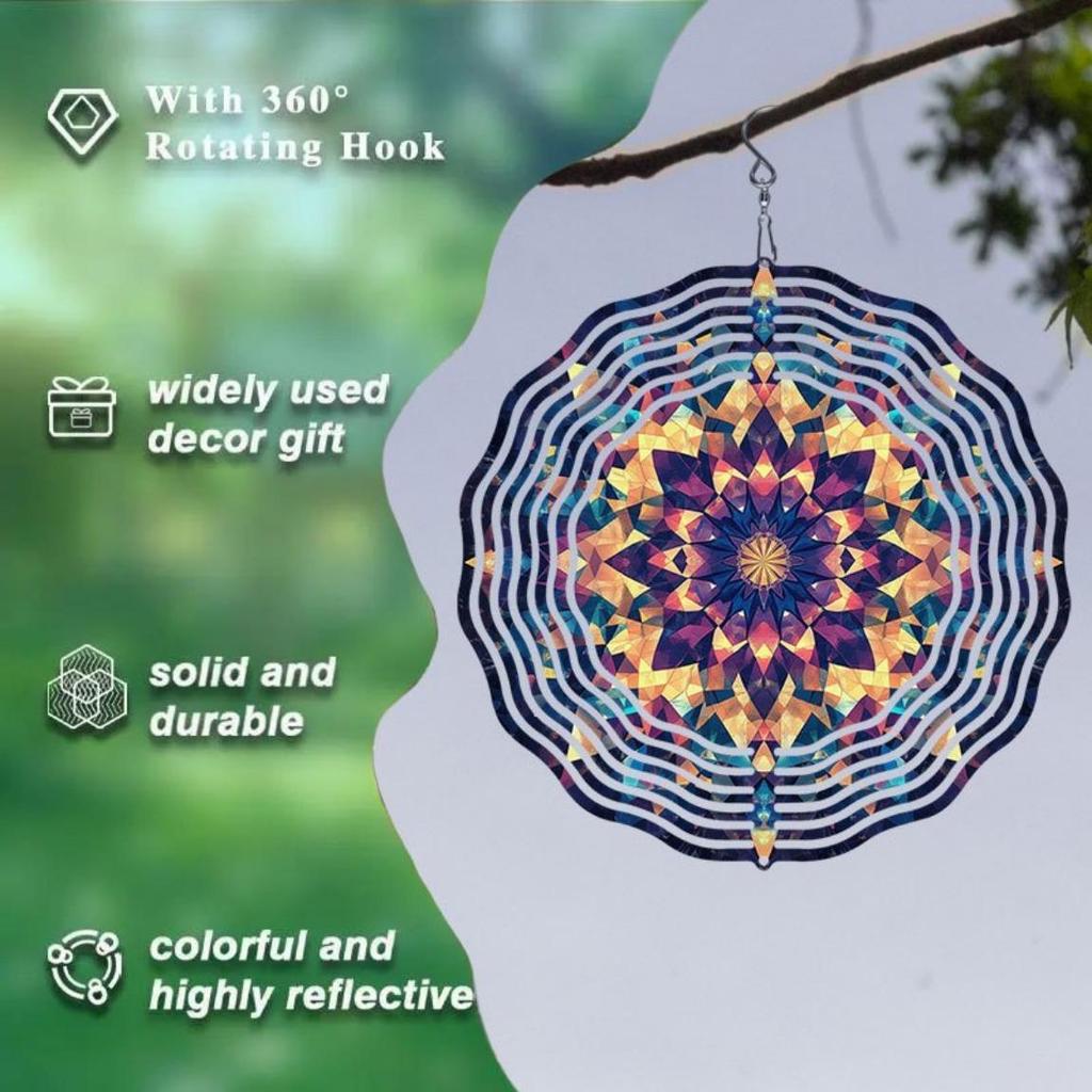 Vibrant Kaleidoscope Wind Chime Outdoor Garden Decor Durable Metal Hanging Art for Yard Party Patio Decoration No Battery Needed 3D Elegant Design