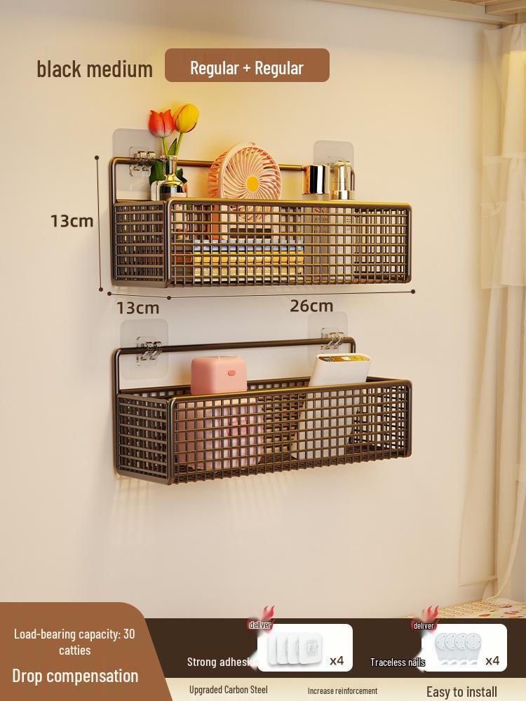 Punch-free Wall Shelf: Bedside Storage for Dorms & Bunks