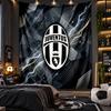 Nástěnná tapiserie s potiskem Juventusu FC, látka pro obývací pokoj, ložnici, domácí dekorace