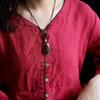 Natural Icy Obsidian Wenchang Tower Student Pendant Necklace