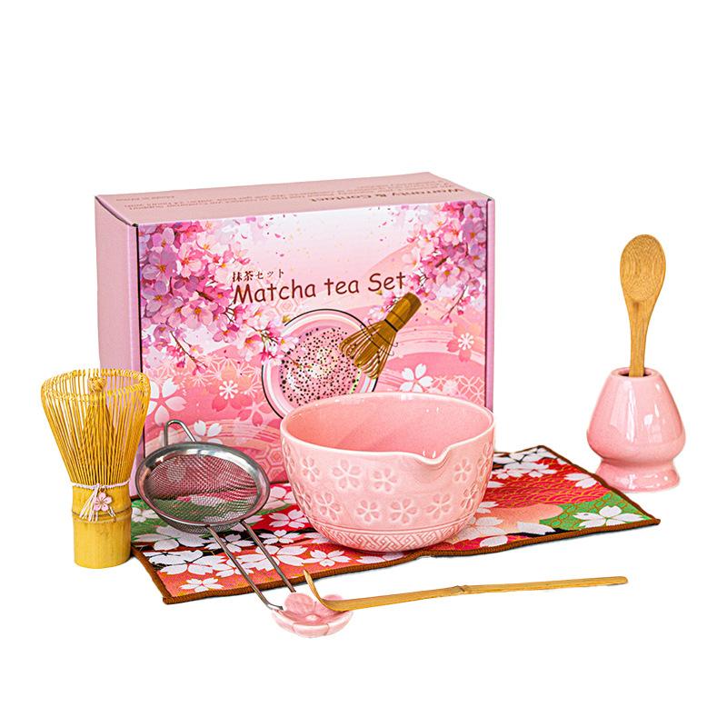Japanese Matcha Bowl and Whisk Holder Tea Bowl with Pouring Spout for Office Table Tea Ceremony Party Gift