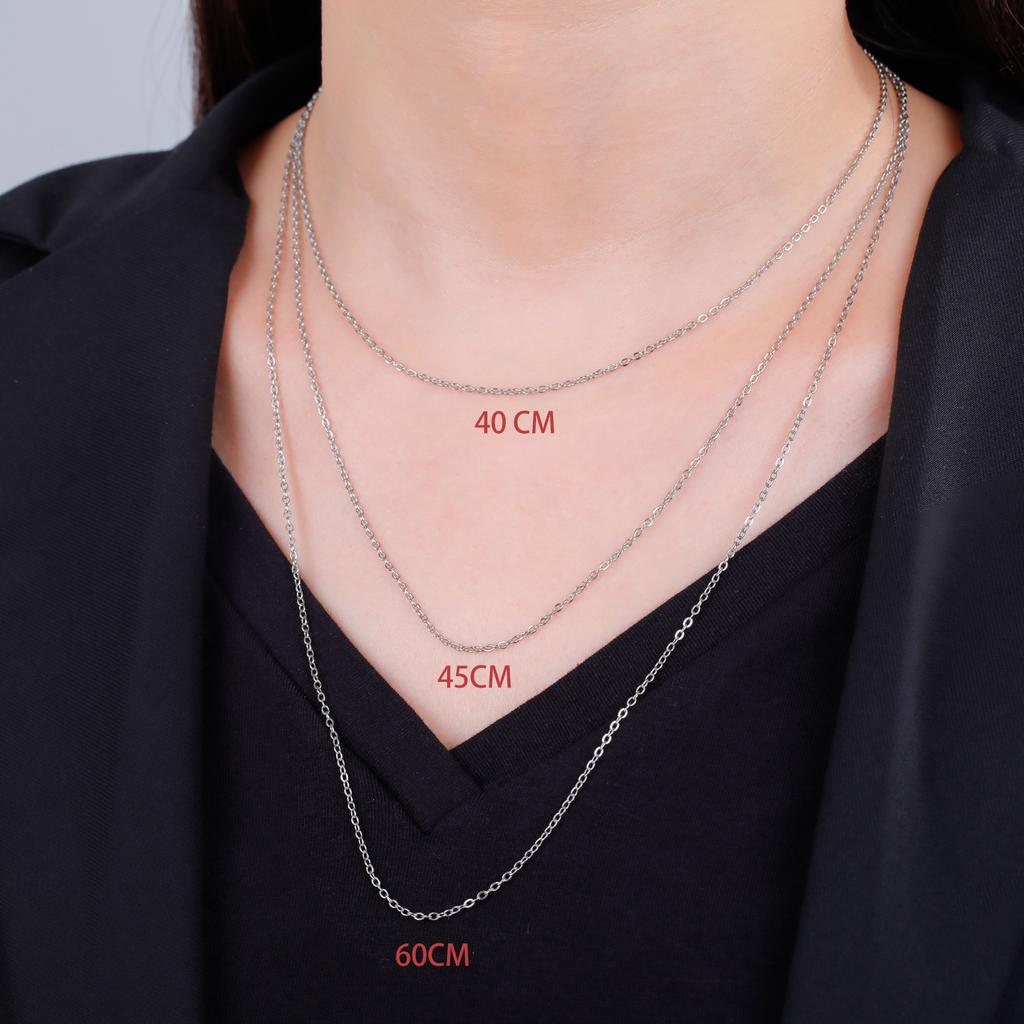 Stainless Steel Chains Classical 1.3mm Wide O Shape Rolo Link Necklace Choker For Women Pendant DIY Jewelry