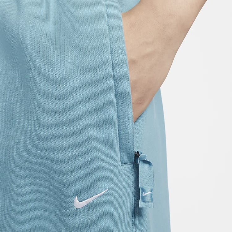 Nike Solo Swoosh Casual Comfortable Soft Minimalist Style Fleece Lined Knitted Sweatpants Men's Denim Blue Green/White DX1365-464