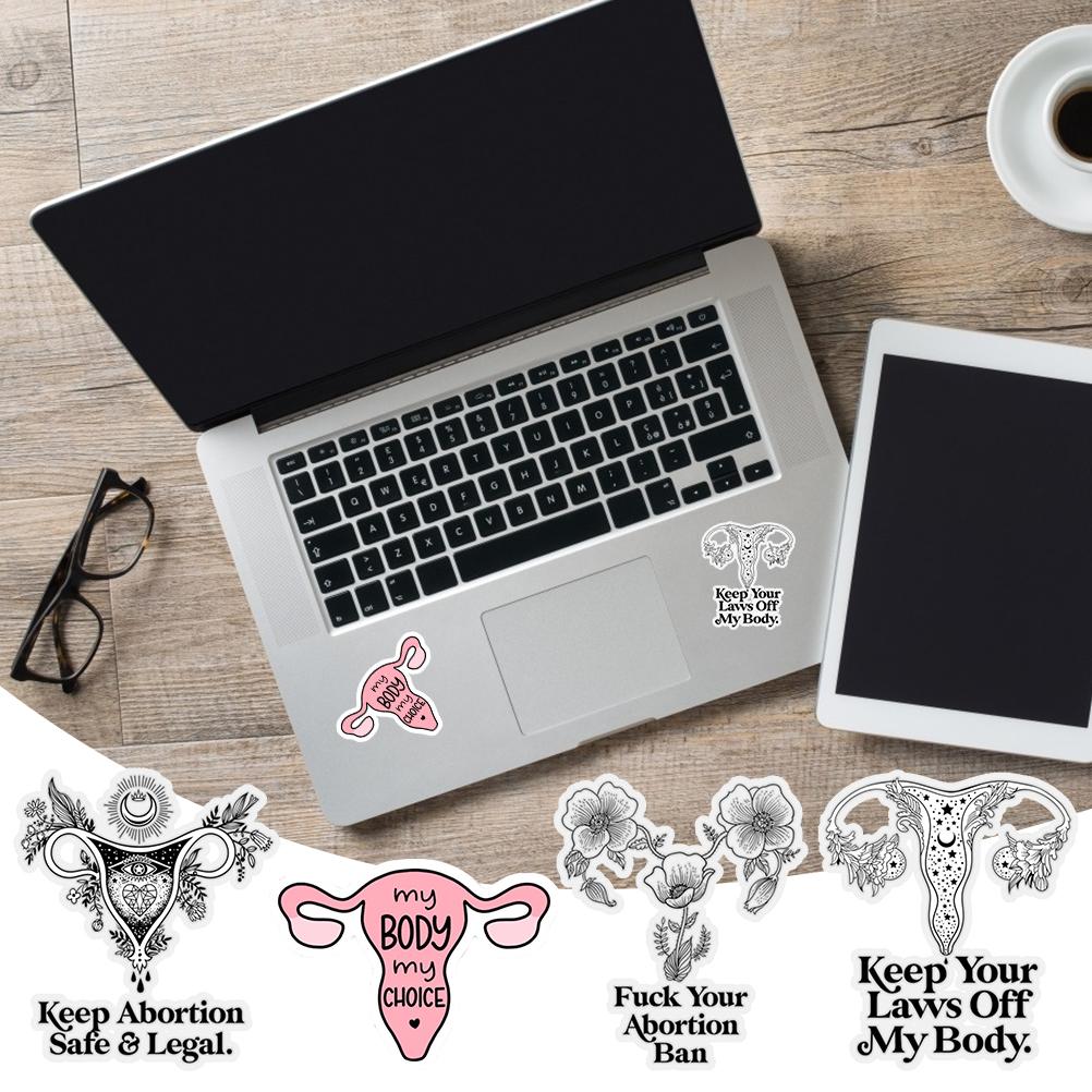 5 Pcs Uterus Sticker Waterproof Vinyl Decals Stickers Women S Reproductive Rights Decal for Laptop Car Phone Water