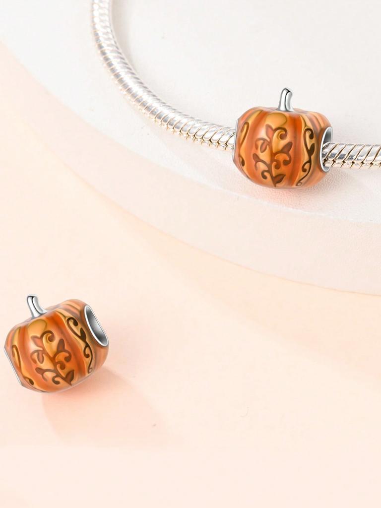 Autumn Pumpkin Squirrel Peacock Beads Charm Copper Plated Fit Charms Copperoriginal Bracelet For Jewelry Making Diy Charm