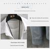2026 Spring Men's White Denim Long-Sleeved Shirt Jacket with Pockets for Teens
