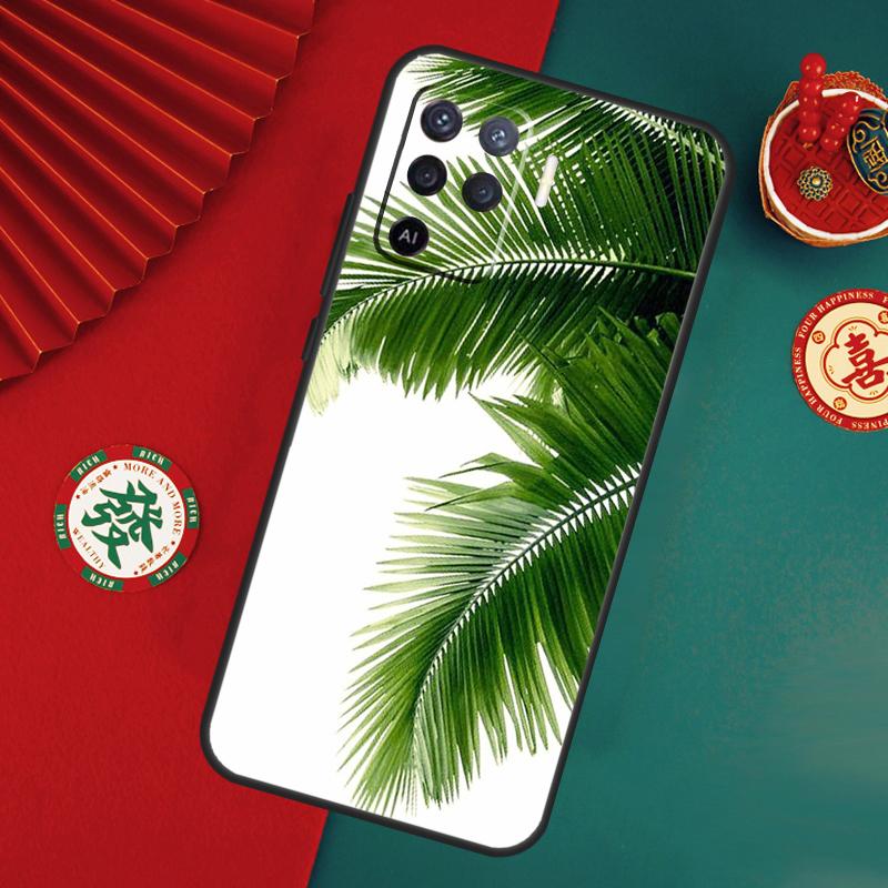 Tropical Green Plant Leaf For OPPO A17 A16 A15 A54 A74 A94 A53S A57S A77 A52 A72 A5 A9 A53 A76 A96 A58 A78 A98 Case