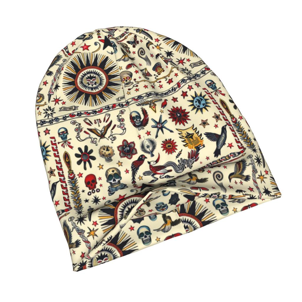 ZLIENSZUS Adult Beanie Hat - Urban Tattoo Style with Tattooed Suitable for Layered Outfits, Coffee Walks & Creative Spaces, Trendy for And, Urban Fash