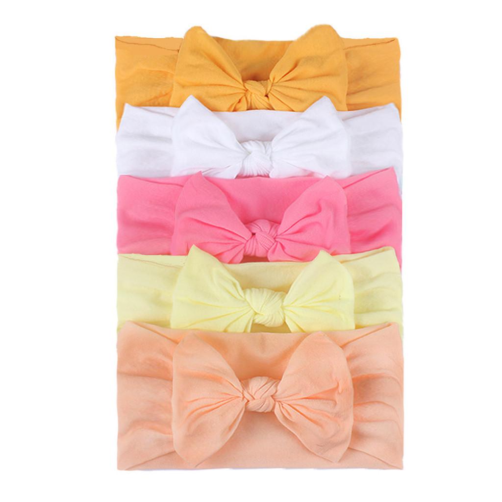 Girls Baby Toddler Turban Headband Hair Band Bow 5PCS Accessories Headwear