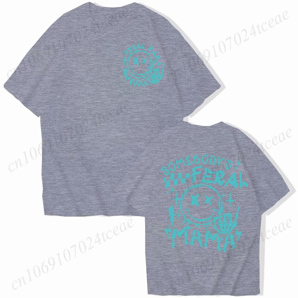 

Подарок для Дикой Мамы Унисекс Футболки Чья-то Дикая Мама Футболка Саркастичные Модные Топы для Мам Летние Футболки с Коротким Рукавом Женская Одежда S