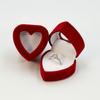 Fashionable Romance Heart Shape Flocking Rings Case Wedding Proposal Jewelry Gifts Box Storage Solution Organizers