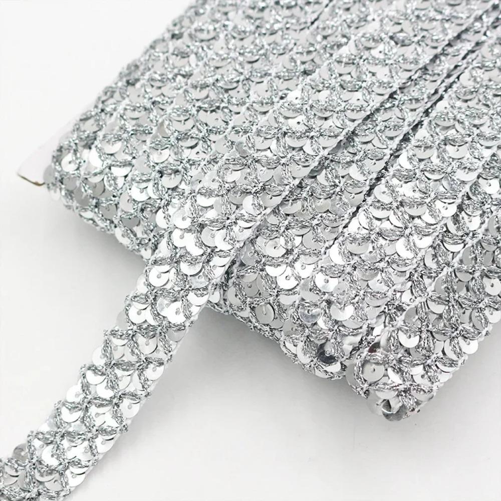 Sequin Lace Trim 2cm Wide Decoration Applique Fashion Braided Ribbons  for Dance Dress Clothes