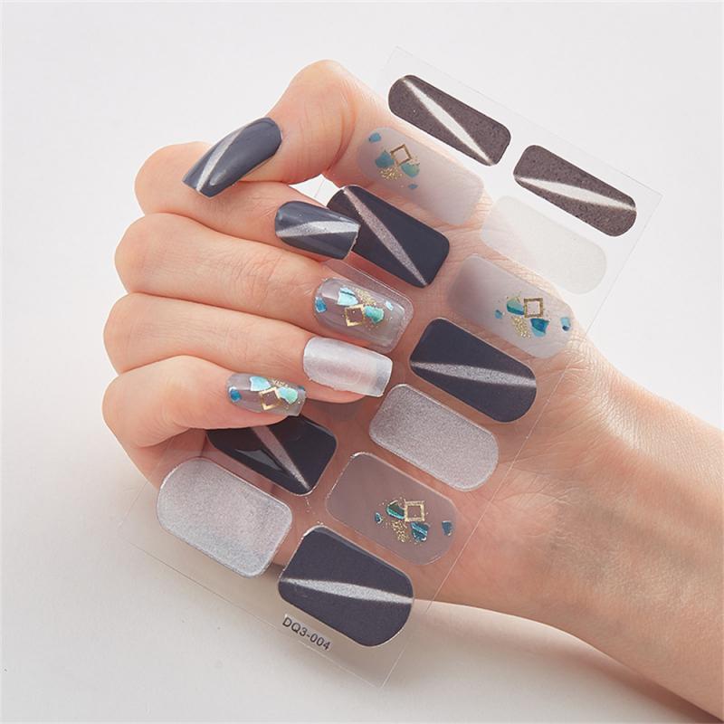 Pegatinas de Uñas de Cobertura Completa Esmalte de Uñas de Moda Decoración de Uñas Brillo Espumoso Autoadhesivas Manicura Diseñador Pegatina de Arte de Uñas