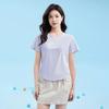 Sports Sunscreen Outdoor T-shirt Women's Summer Lightweight Breathable Ice Feeling Short T-shirt Solid Color Fishbone Short Sleeve Top JS