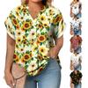 Women's Large Size T-Shirt Casual Print V-Neck Short Sleeve Raglan Sleeve Top