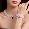 Meier Hand-woven pink lace beaded necklace, fairy versatile collarbone chain