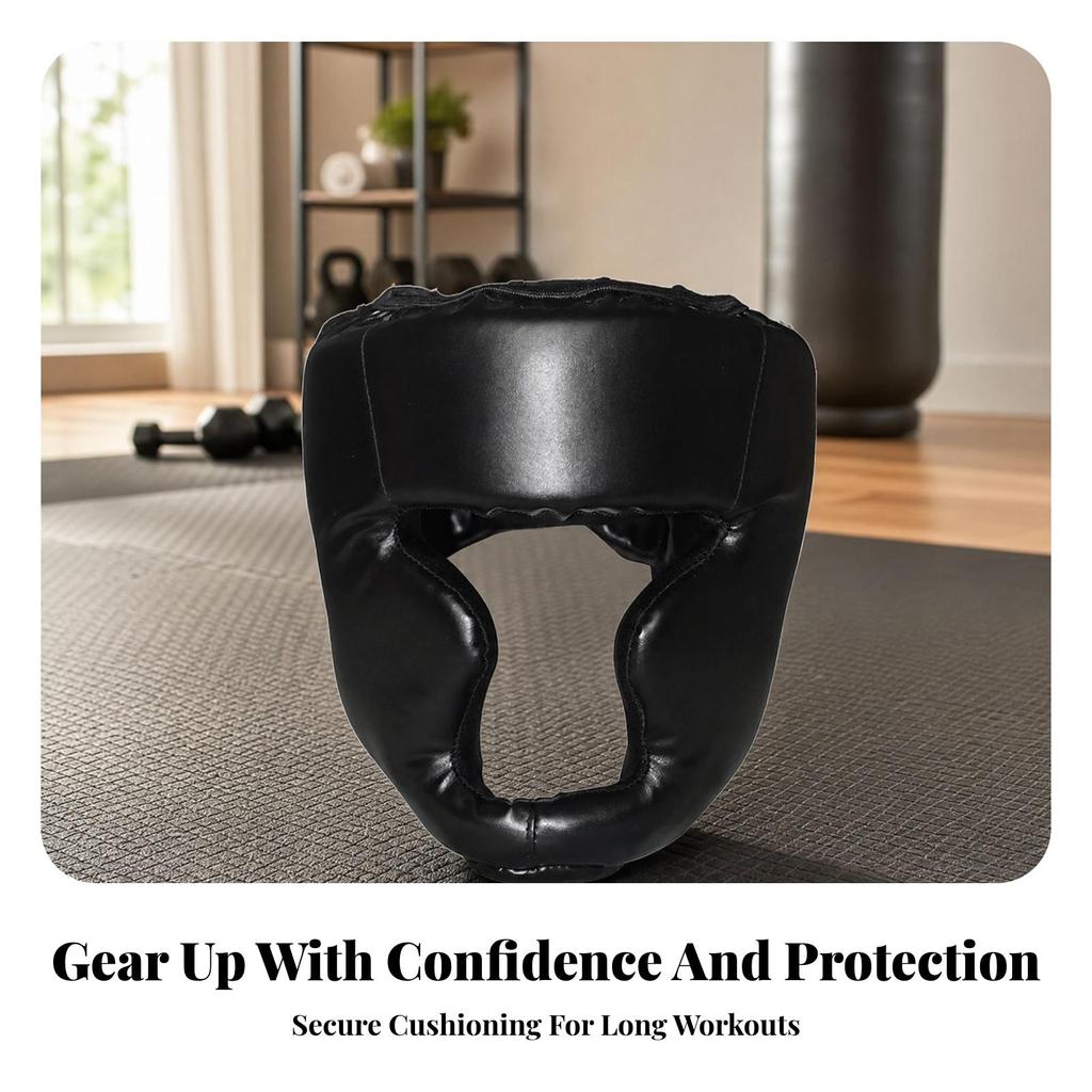 Padded Boxing Headgear Shock-Absorbing Sparring Head Guard Adjustable Guarding