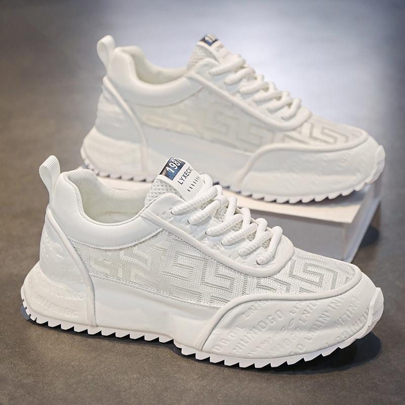 

Men s shoes new high-end spring breathable trendy brand high-end little white dad shoes men s casual sports shoes 44 белый