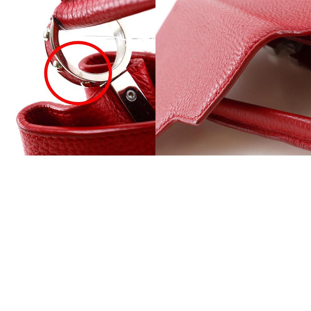 Louis Vuitton CAPCSINE MM Handbag M94412 Parnasea Red/Taurillon Clemence Leather Women Used