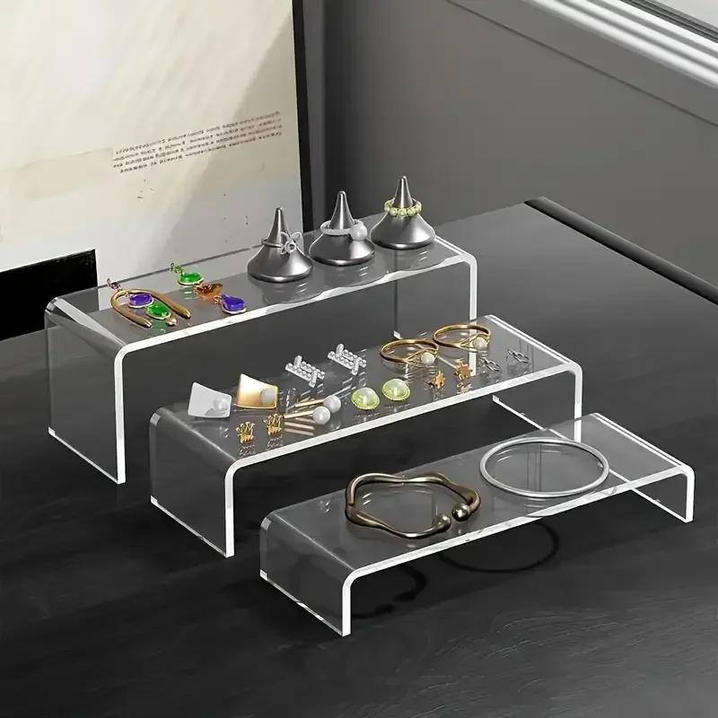 Latest Models 3Pcs Acrylic Display Stand Acrylic U Shape Display Stand Durable Lightweight Cupcake Holder Dessert Display