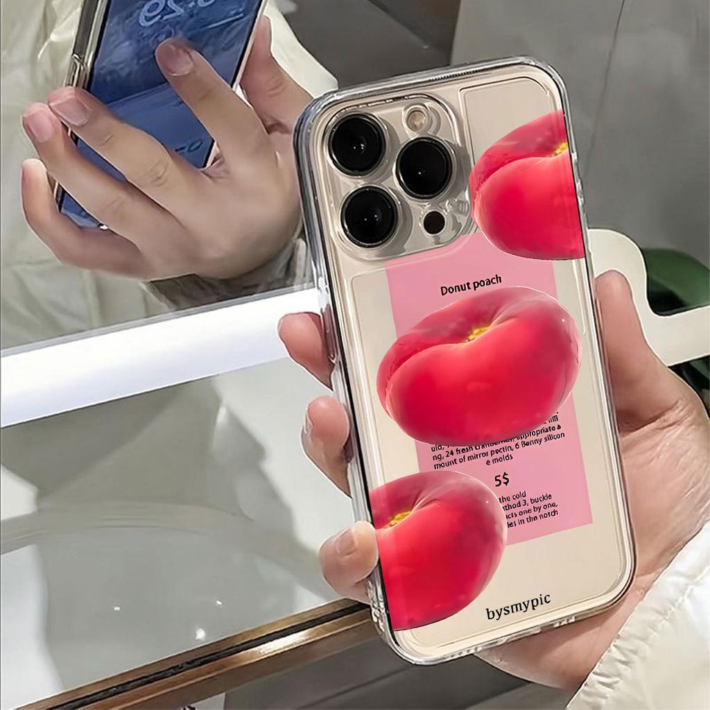 Ins Cute Tomato Pattern Silicone Soft Phone Case For IPhone 12 11 13 14 15 Pro XR XS Max 7 8 Plus Protective Back Cover
