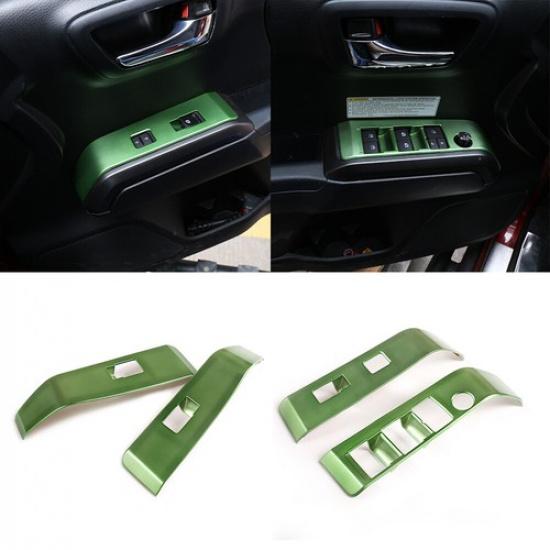 Multicolor ABS Door Window Lift Switch Button Trim For Toyota Tacoma 2016-