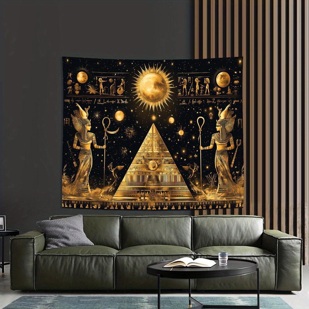 VIKAMA EgyptianStyle Rustic Aesthetic Wall Hanging Art for Bedroom Living Room Decor Ins Style Home Background Decoration