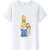 Casual Disney Cartoon Simpson Harajuku T-shirt Summer Blouses Ladies Men White Tees Tops Short Sleeve Blouses Women 90S Tshirt