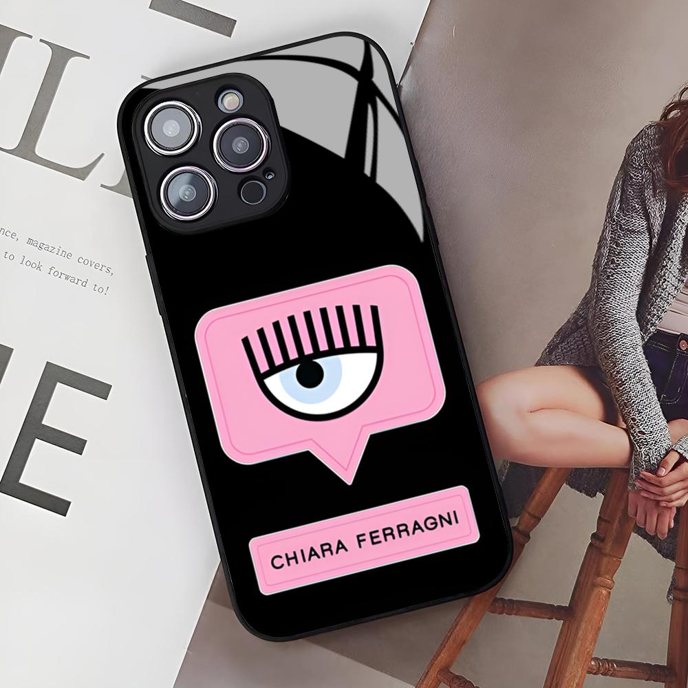Hot Ferragnies Eyes Chiara Phone Case for Iphone 16 15 14 12 11 13 Pro Max Mini X Xr Xs Se 8 Puls glass Cover