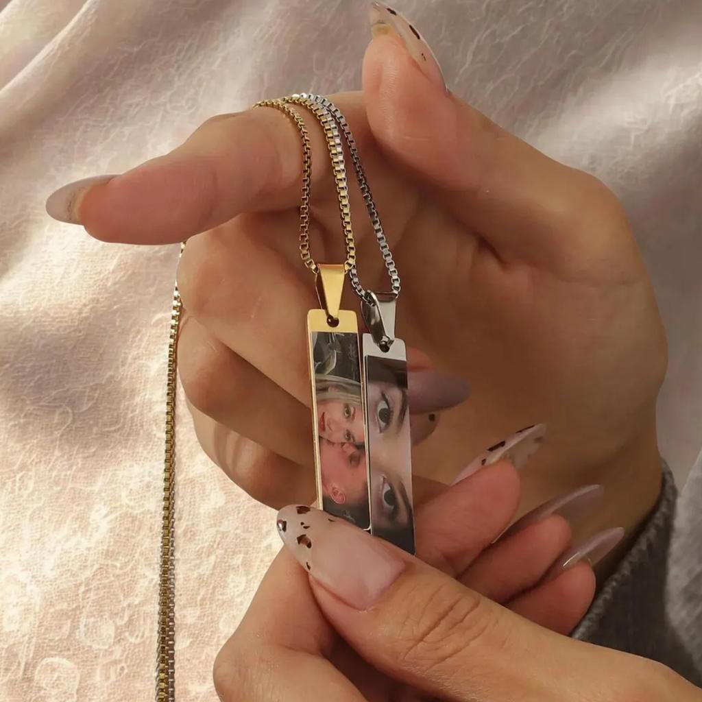 Lemegeton Custom Eye Neckalce Single Sided Photo Pendant Colorful Memorial Personalized Jewelry Women Men Picture DIY Trend Gift