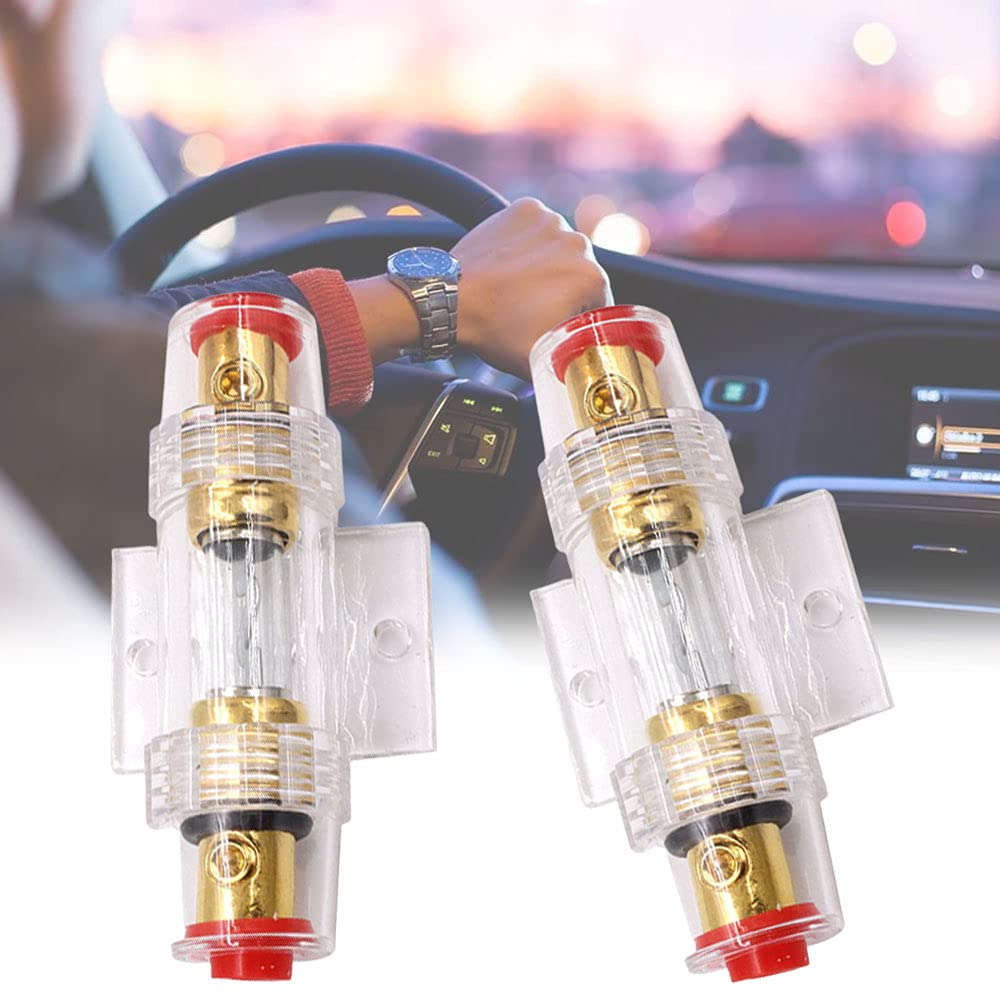 2pcs Fuse Holder Car Audio AGU Fuse Holder Car Audio Fuse Holder Car Audio with 60A Fuse Replacement