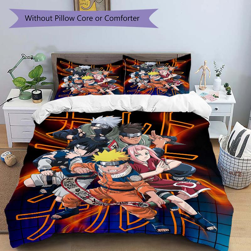 

3pcs Naruto Series Bedding Set, Including, Without Filling, Soft and Comfortable Home Bedroom.H066 135x200cm