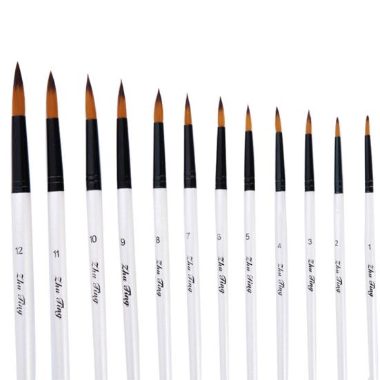 12 pezzi/set pennelli per pittura acrilica, acquerello, olio, kit per artigianato artistico