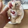 Halloween Scary Plush Bear Keychain Punk Style Bloody Animal Pendant Decorative Bag Accessory for Teen Gifts